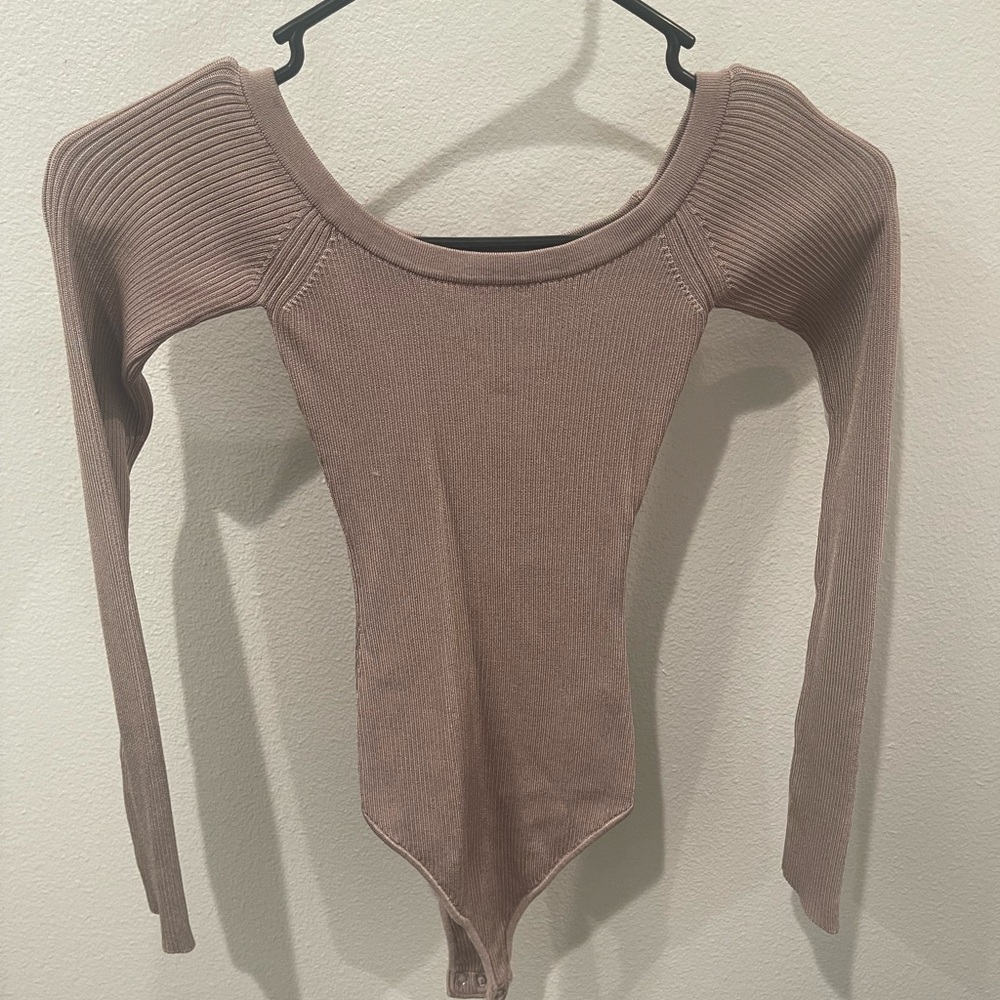 Good American Ribbed Long Sleeve Bodysuit
